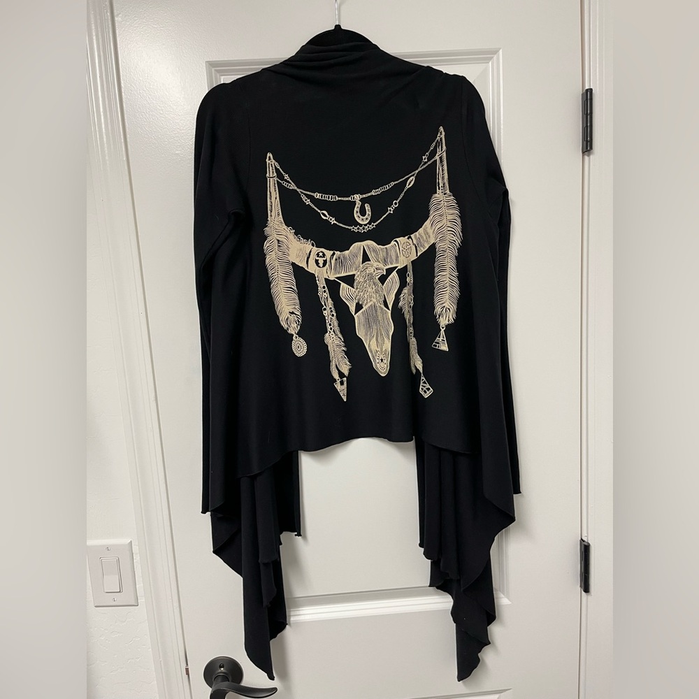 Lauren Moshi Black Open Front Cardigan